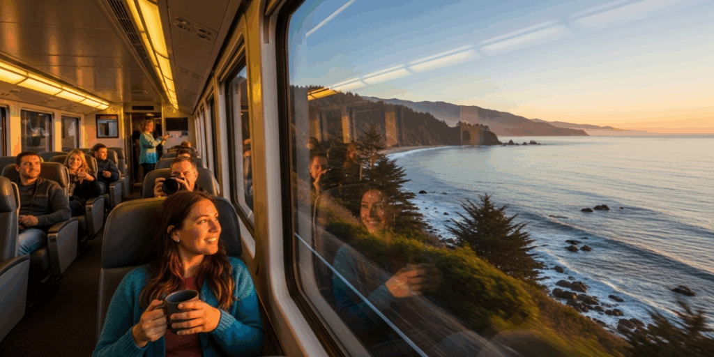 Trem da Costa Oeste dos EUA: de Seattle a Los Angeles com vista para o Pacífico