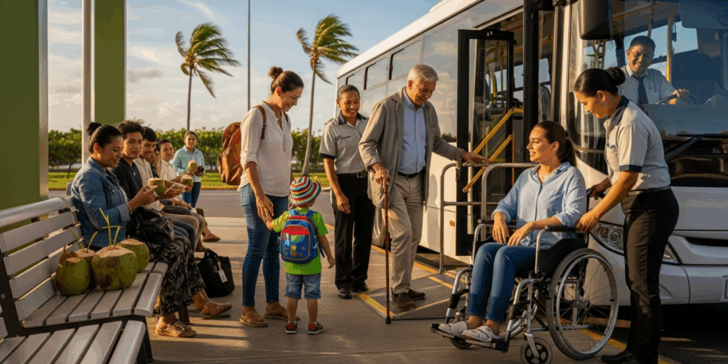Viajar de ônibus com crianças, idosos ou necessidades especiais